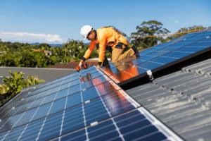 Solar project worker